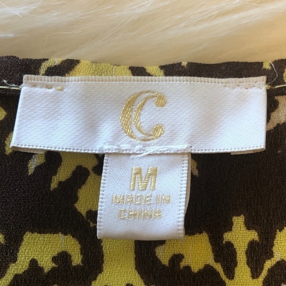 Charming Charlie Yellow and Brown Open Kimono - Picture 2 of 6